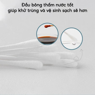 Tăm bông trẻ em momotaro vệ sinh tai mũi kháng khuẩn an toàn cho bé