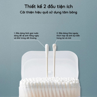 Tăm bông trẻ em momotaro vệ sinh tai mũi kháng khuẩn an toàn cho bé