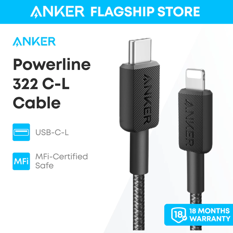 Cáp sạc nhanh Anker A81B5/A81B6 USB-C sang Lightning, hỗ trợ iPhone 14/13/X