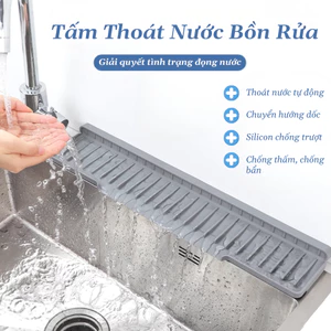 Tấm Thoát Nước Gác Bồn Rửa Silicone Gập Mép – Nhanh Khô,Gác Miệng Chậu, Dẫn Nước Về Bồn