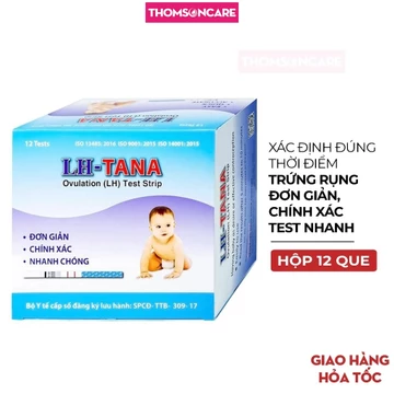 Que thử rụng trứng LH Tana Tanaphar, Hộp 12 que - Xác định đúng thời điểm rụng trứng, tiện lợi, chính xác, test nhanh