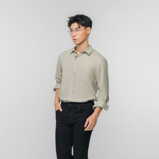 Áo Sơ Mi Linen Nam Tay Dài ICONDENIM Coastal Breeze Form Regular SMID0277