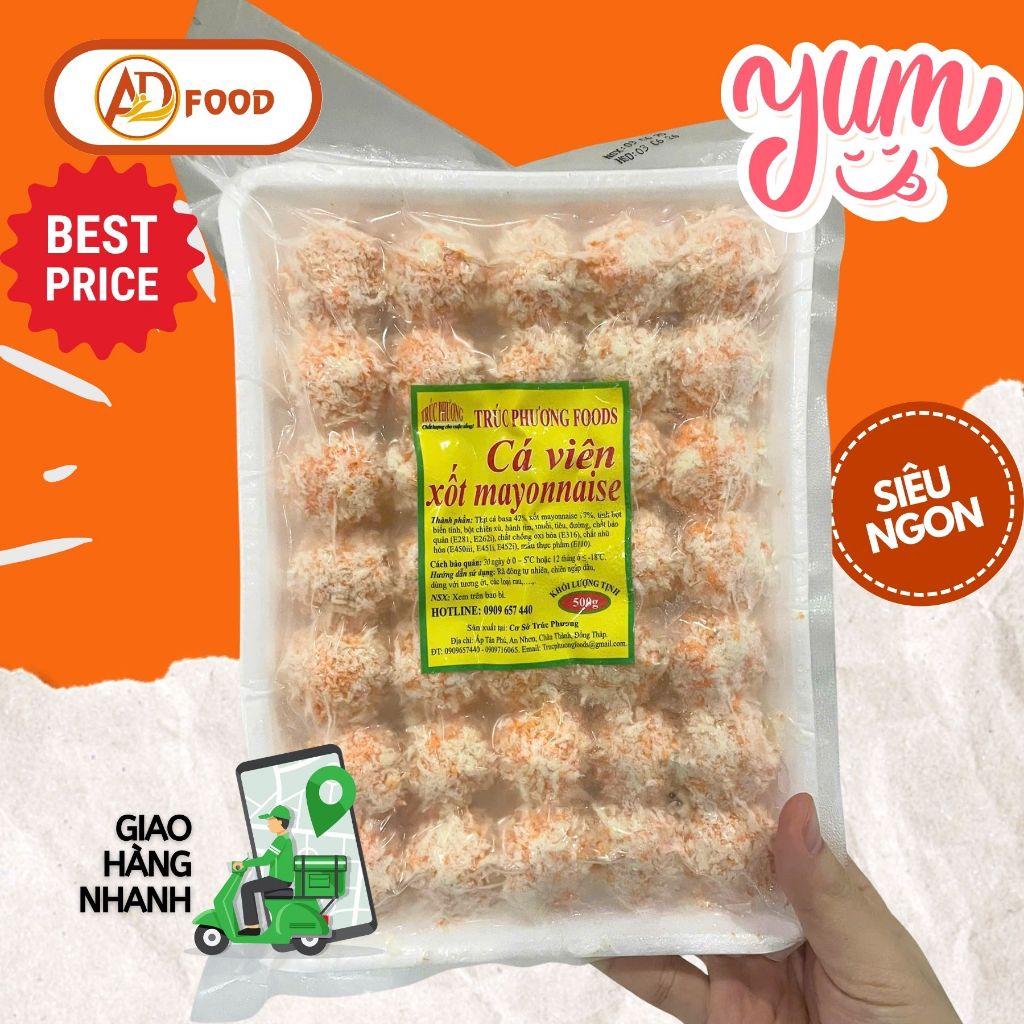 VIÊN HẢI SẢN MAYONNAISE CỐM CAM GÓI 500G