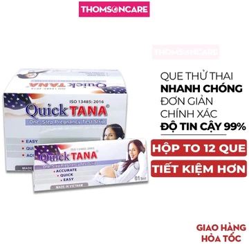 Que thử thai QuickTana Tanaphar Hộp 12 que dụng cụ thử thai tiện lợi sau 7-10 ngày giao hợp, giúp phát hiện thai sớm