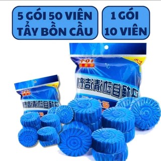 Combo 5 túi và 10 túi ( 50 viên và 100 viên) tẩy bồn cầu, thả bồn cầu giúp sạch mảng bám, khử mùi hôi hiệu quả thơm mát