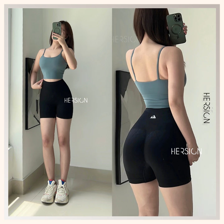 Đồ tập gym nữ Set đồ tập yoga nữ Áo croptop hai dây Quần đùi HERSIGN-SMIX11N12 BST HERSIGN Bare Form