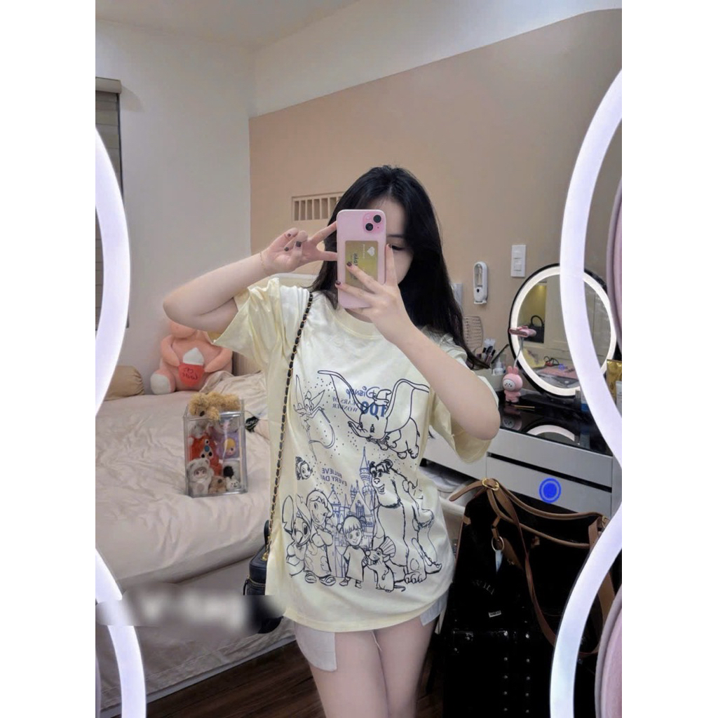 Áo Thun Hoạt Hình Disney Dễ Thương Form Rộng Chất Vải Cotton Dày Dặn Hàng Loại 1