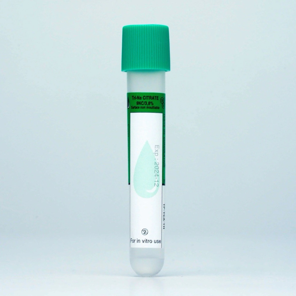 Vĩ 100  ống nghiệm Citrate  HTM 2ml  nắp xanh lá, mous thấp ( vĩ 100 ống)