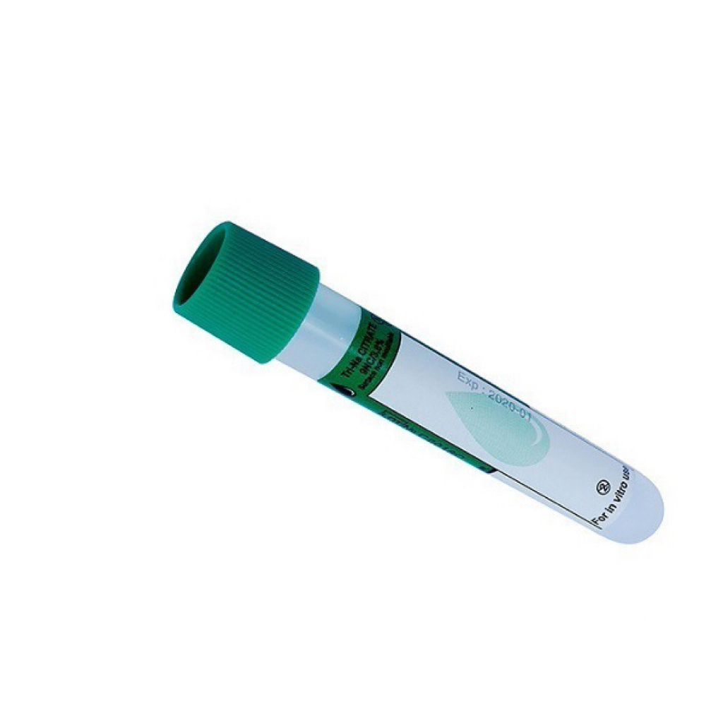 Vĩ 100  ống nghiệm Citrate  HTM 2ml  nắp xanh lá, mous thấp ( vĩ 100 ống)