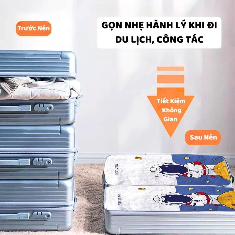 [TẶNG TÚI] Túi Hút Chân Không Quần Áo Chăn Màn ENODA HOME, Túi Hút Cỡ Lớn Bảo Quản Quần Áo Gấp Gọn, Chống Mốc L010