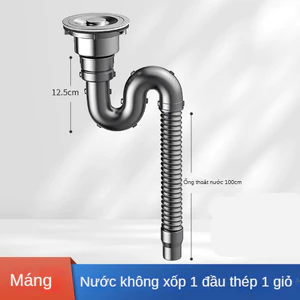 Bộ xả chậu rửa chén 1 hộc Inox – hệ thống thoát nước dày dặn, chống chuột, chịu chất tẩy rửa,ống xả nước bồn rửa
