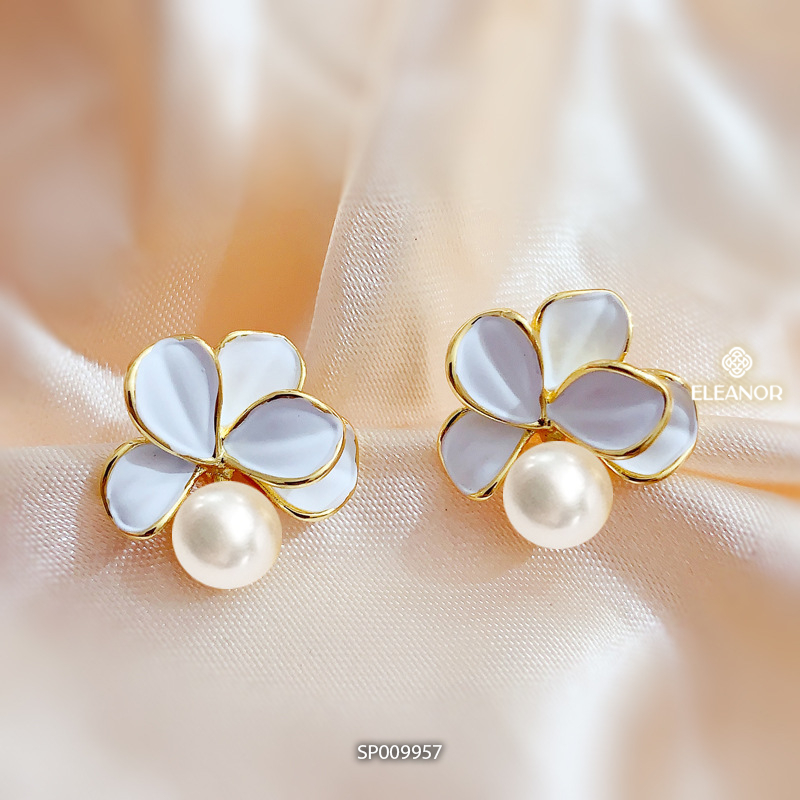 Bông tai nữ chuôi bạc 925 Eleanor Accessories hình bông hoa phụ kiện trang sức khuyên tai 9957