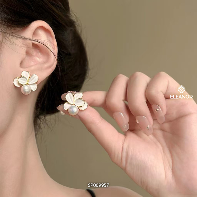 Bông tai nữ chuôi bạc 925 Eleanor Accessories hình bông hoa phụ kiện trang sức khuyên tai 9957