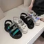 Giày Sandal Đế Độn 6cm Đính Đá Đi Học Đi Chơi Phong Cách Hàn Quốc