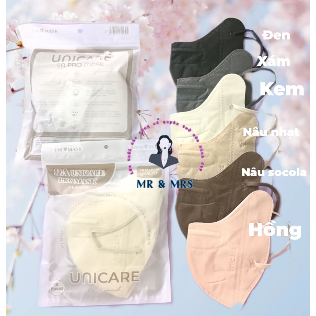 (Set 50/100/200) Khẩu Trang 9A Pro Mask Unicare 5 Lớp
