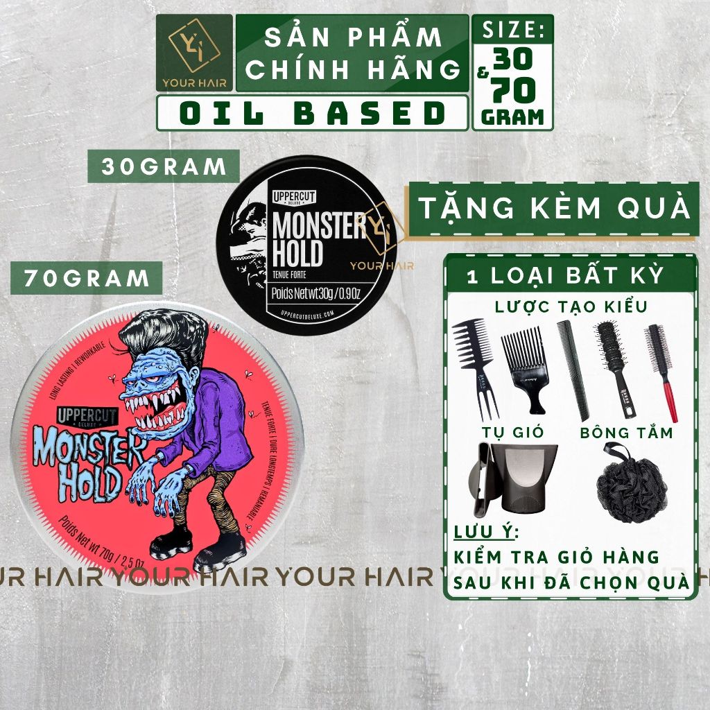 Pomade tạo kiểu UPPERCUT Monster Hold Limited - 30g & 70g | Phiên bản giới hạn