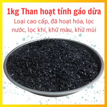 1Kg Than Hoạt Tính Gáo Dừa, Lọc Nước Giếng Khoan, Bể Cá, Lọc Khí, Loại Cao Cấp Đã Hoạt Hóa