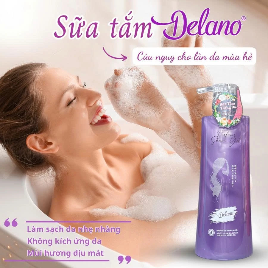 Sử Dụng Chai Sữa Tắm Trắng Da Dưỡng Ẩm Delano 500Ml 2025 Trong Đời Sống