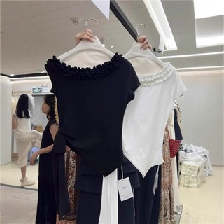 Áo Kiểu Nữ Cổ Bèo Trễ Vai Eo Dây Nơ Chất Vải Thun WAK008