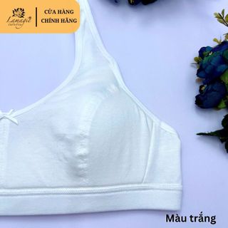 Áo Lá Học Sinh AL-156 Cotton Co Giãn – Có Mousse Mỏng – Thấm Hút Tốt- khóa cài 2 móc- dây vai tăng đơ dễ dàng cân chỉnh