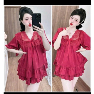 Đồ ngủ Pijama Tiểu Thư Phối Ren Bigsize, Chất Lụa Latin cao cấp thời trang nữ freesize 45-90kg-PJ013