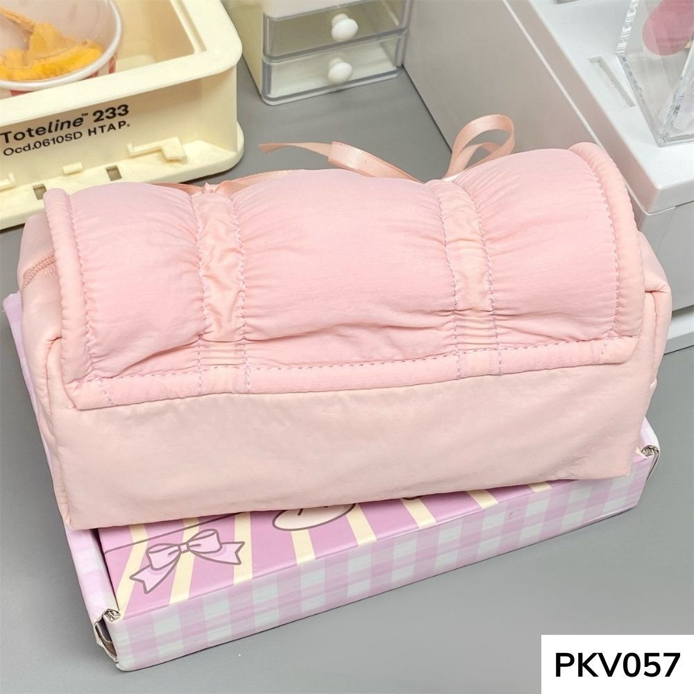 Bóp viết , túi đựng bút thắt nơ basic dễ thương vừa máy tính cầm tay cho học sinh PKV057 gagastore