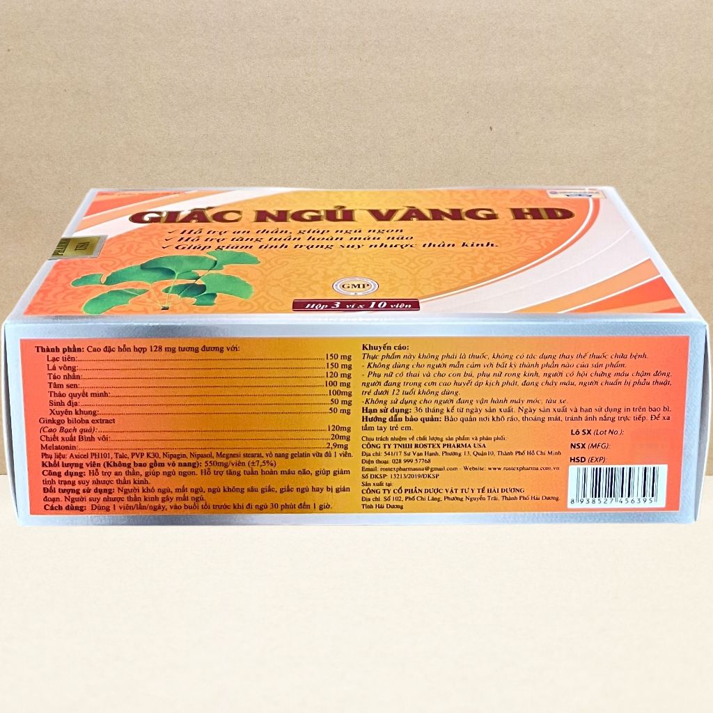 Combo 5 Hộp Giấc Ngủ Vàng HD Cam - Rostex - Hải Dương - Vitamin Chữa Lành