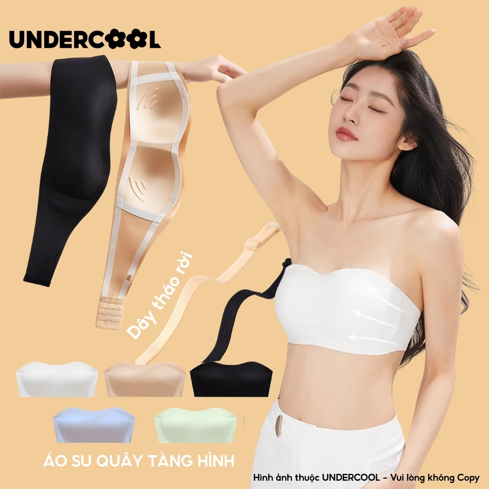 Áo Lót Quây Ngang Chống Tụt Đúc Su Đệm Mỏng Chất Su Không Gọng Nâng Ngực , Chất Su Co Giãn Mặc áo dài AL37
