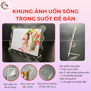 Khung Ảnh Mica Uốn Lượn Trong Suốt Để Bàn Kèm Ốc Vít – Acrylic Cao Cấp Trang Trí, Quà Tặng, Ảnh A5 13x18cm Sang Trọng