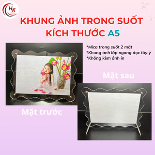 Khung Ảnh Mica Uốn Lượn Trong Suốt Để Bàn Kèm Ốc Vít – Acrylic Cao Cấp Trang Trí, Quà Tặng, Ảnh A5 13x18cm Sang Trọng