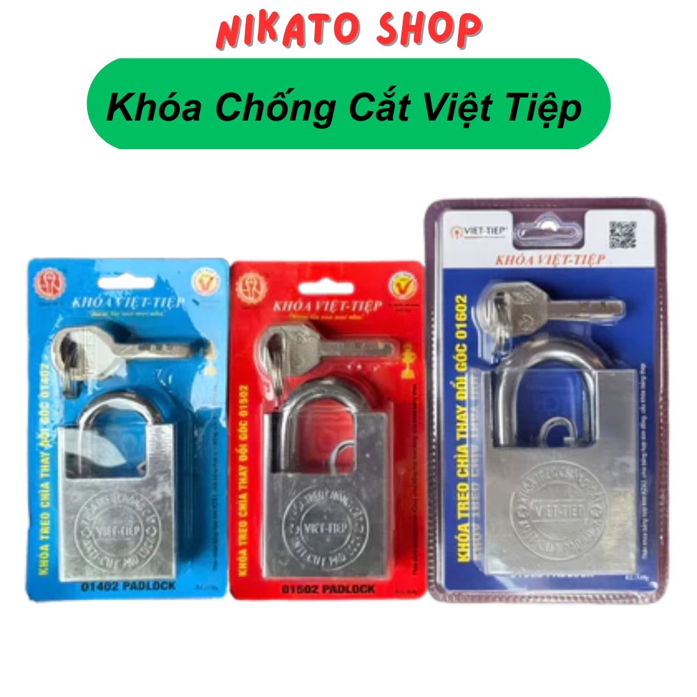 khoá Việt Tiệp chống cắt đủ các cầu 8 10 12, ổ khóa chống cắt Việt Tiệp tặng kèm 4 chìa khóa