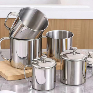 Ca inox Cao cấp có nắp giữ nhiệt 350ml-1500ml có quai cầm nấu được trên bếp từ cốc uống nước inox ly uống cafe