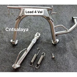 bộ chống đứng + chống nghiêng (  cốt lò so đứng nghiên cao su) inox 304 các dòng xe máy