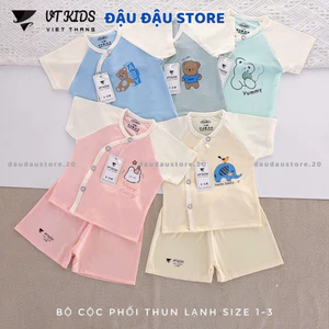 Set 2/3 Bộ Quần áo sơ sinh cộc tay VT thun lạnh hàn quốc cho bé sơ sinh trai gái 0-9 tháng [CL03] Đậu Đậu Store