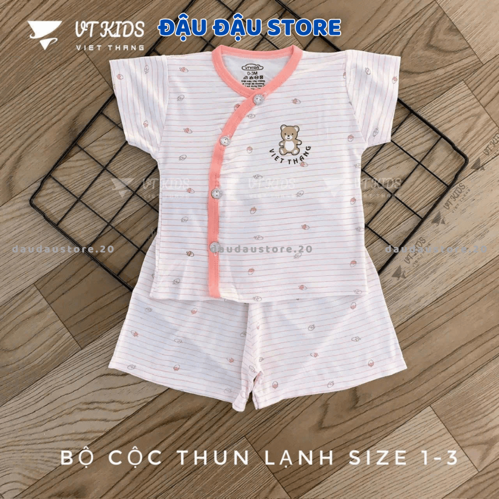 Combo 2-3 Bộ cộc tay sơ sinh chất vải thun lạnh màu in ngực mềm mịn cho bé sơ sinh size 0-9 tháng [CL101] Đậu Đậu Store