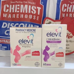 Vitamin Tổng Hợp Elevit cho bà bầu,(100v) bổ sung vitamin A, B, C, D, E, B9,canxi, kẽm cho mẹ bầu Elevit Pregnancy, Úc