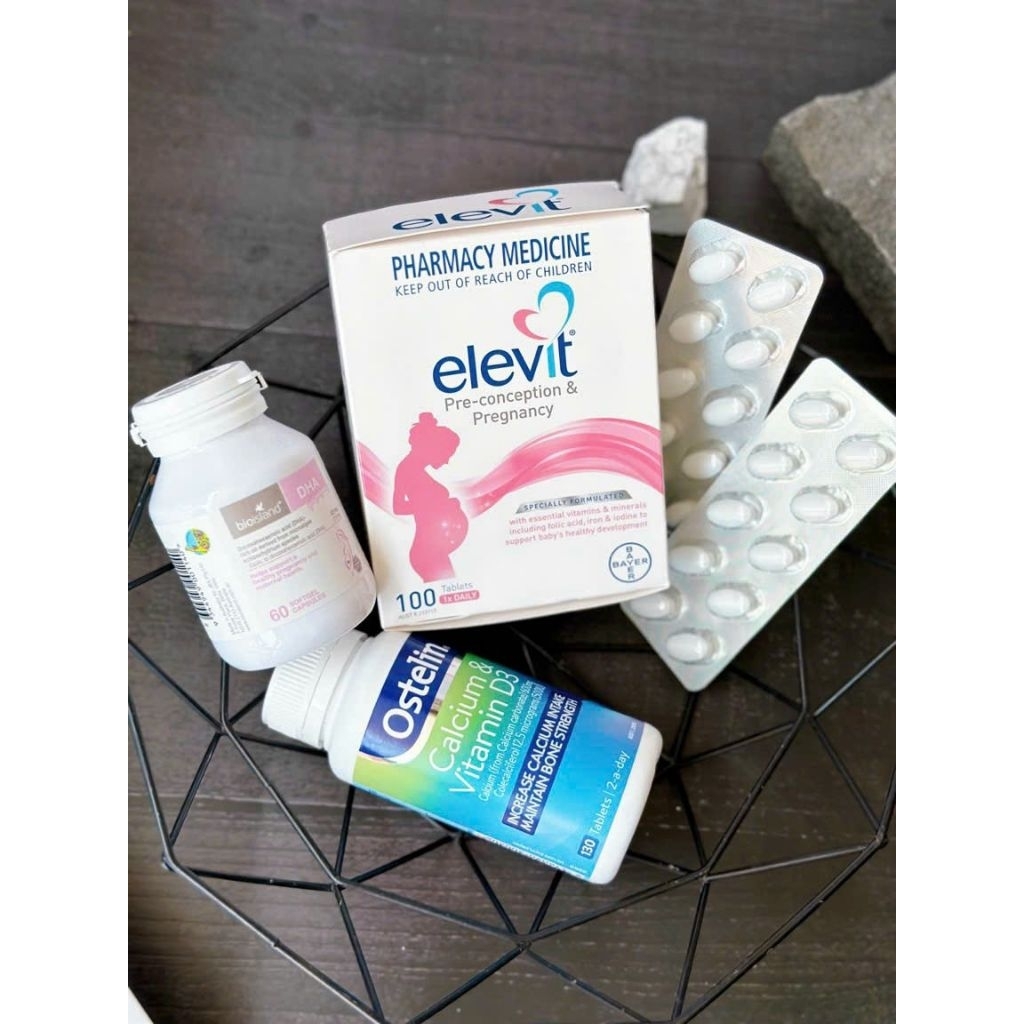 Vitamin Tổng Hợp Elevit cho bà bầu,(100v) bổ sung vitamin A, B, C, D, E, B9,canxi, kẽm cho mẹ bầu Elevit Pregnancy, Úc