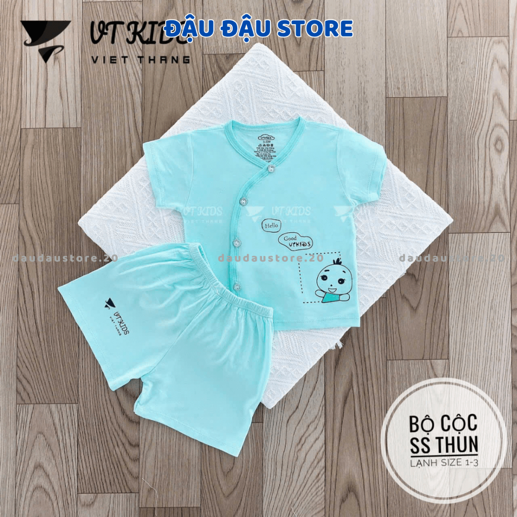 Set 5 Bộ sơ sinh cộc tay màu chất thun lạnh in phối màu mềm mịn mát cho bé sơ sinh 3-9kg  [CL08]  Đậu Đậu Store