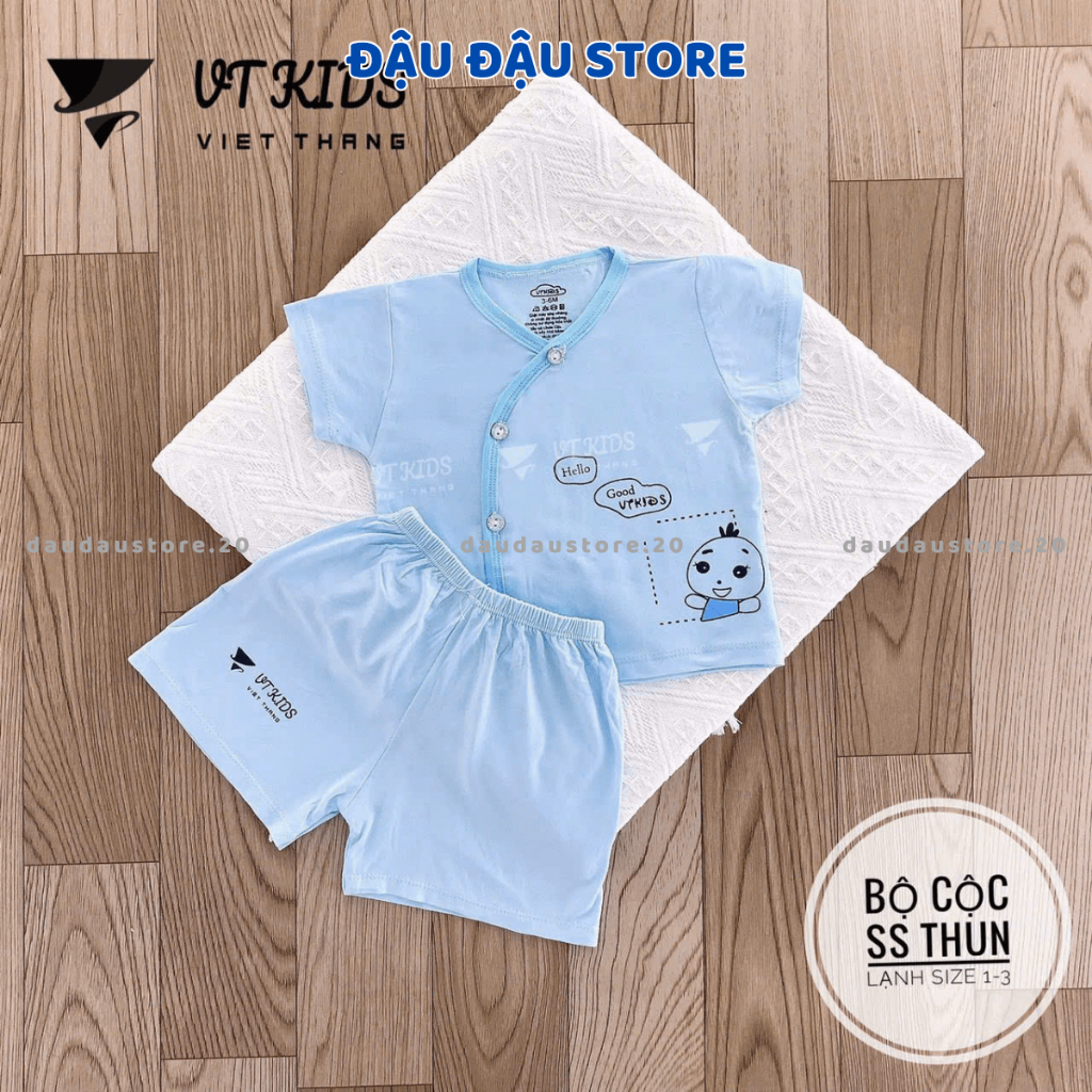 Set 5 Bộ sơ sinh cộc tay màu chất thun lạnh in phối màu mềm mịn mát cho bé sơ sinh 3-9kg  [CL08]  Đậu Đậu Store