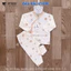 Bộ dài tay sơ sinh thun lạnh VT cho bé sơ sinh 3-9 kg nền kem vải thun lạnh in hoạ tiết DL160 Đậu Đậu Store