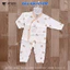 Bộ dài tay sơ sinh thun lạnh VT cho bé sơ sinh 3-9 kg nền kem vải thun lạnh in hoạ tiết DL160 Đậu Đậu Store