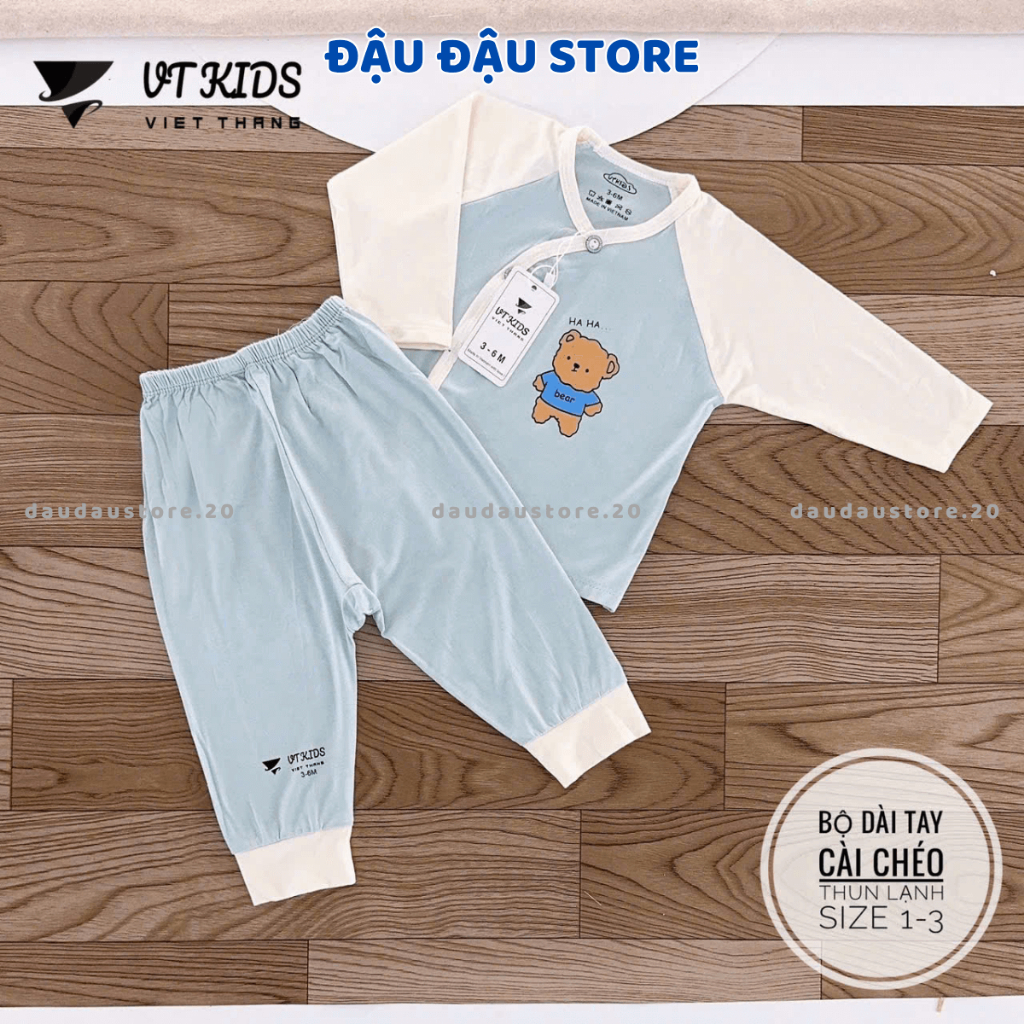 Combo 2/3 Bộ dài tay thun petit VT cho bé sơ sinh phối màu in hoạ tiết cho bé 0 - 9 tháng Đậu Đậu Store [DL01]