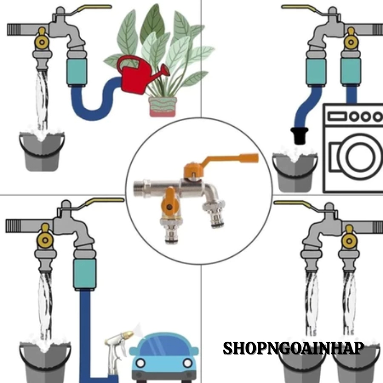 Vòi nước tăng áp Faucet chia 2 dầu ra thông minh bằng hợp kim siêu bền-Phiên bản mới nhất