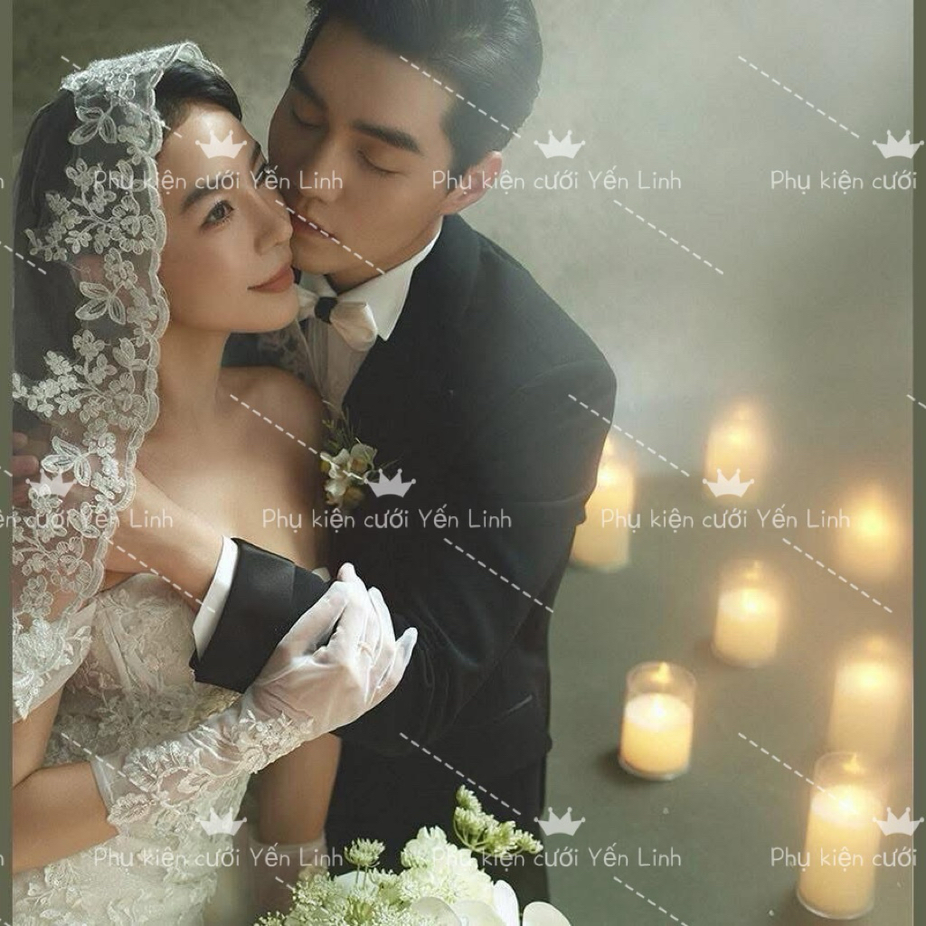 🎉🎉🎉Voan cô dâu đính viền ren xung quanh( ảnh thật ở cuối và video)-TN0705|PHUKIENCUOIYENLINH