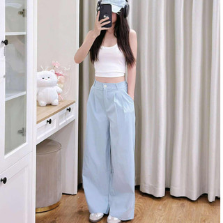 Quần Ống Xuông Cạp Trước Chun Sau Chất KAKI Gió Siêu Mát, Sang Chảnh, Dễ Phối Đồ ELEGANTE