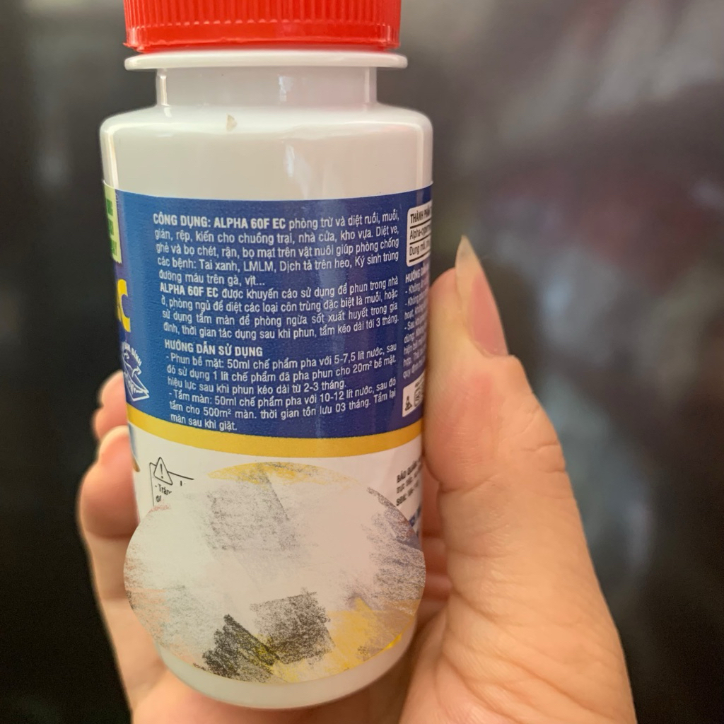 ALPHA 60F EC 50ml – Hỗ trợ kiểm soát muỗi, ruồi, kiến, gián trong chuồng trại và nhà ở