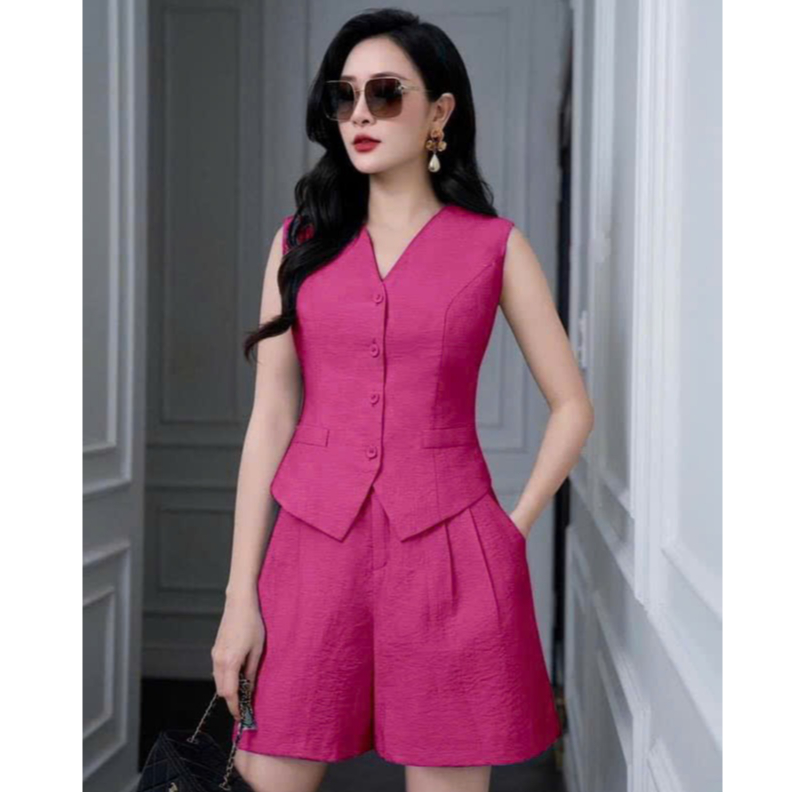 Set Bộ GILE ĐŨI Nữ Thời Trang Siêu HOT Vải Đũi Mát Nhẹ Cá Tính