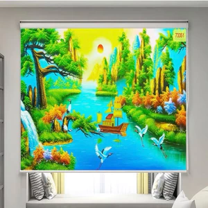 Rèm Cuốn Không Khoan Cửa Sổ In Cảnh Đồng Quê In Theo Yêu Cầu Giá Tại Xưởng Nhiều Ưu Đãi