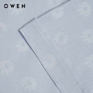 Owen - Áo sơ mi ngắn tay Slim Fit AS250072N màu Xanh nhạt chất liệu Bamboo poly