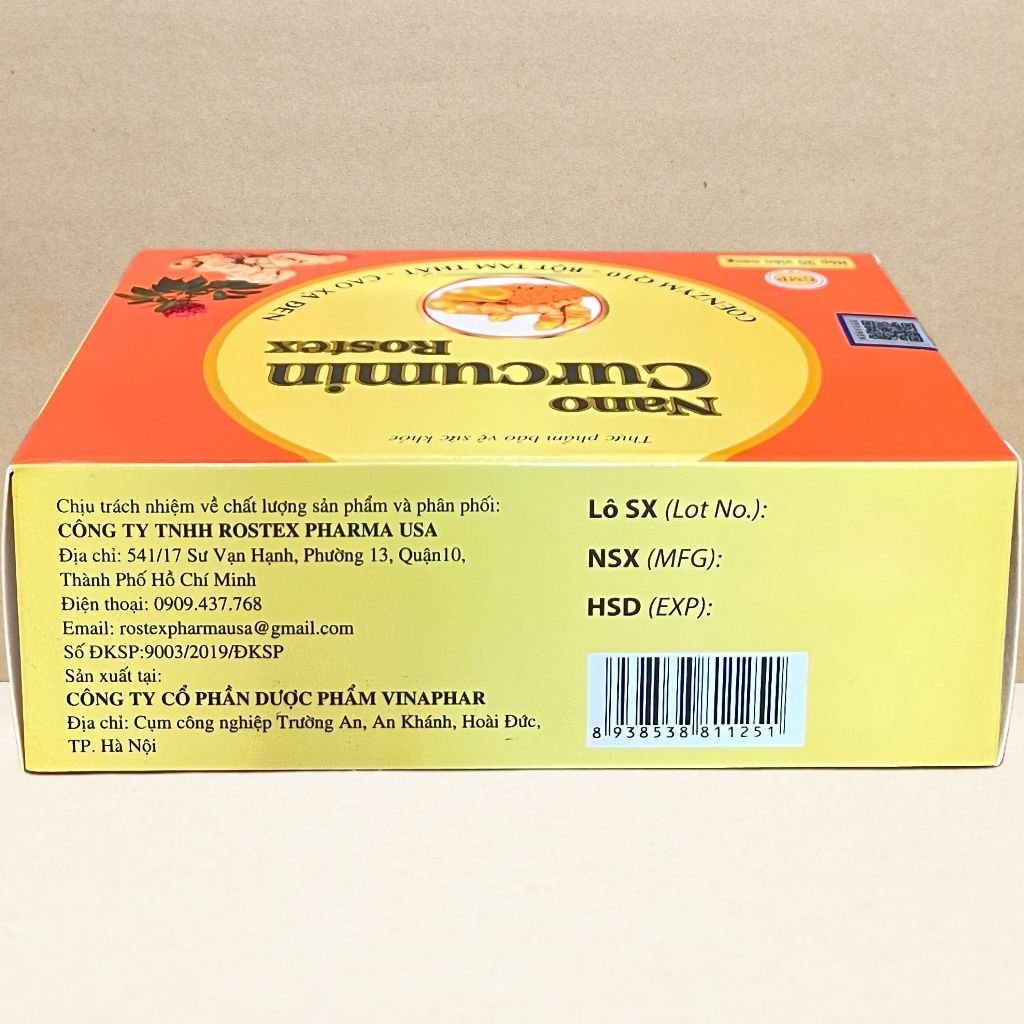 Combo 5 Hộp Nano Curcumin Rostex - Rostex - Vinaphar - Vitamin Chữa Lành